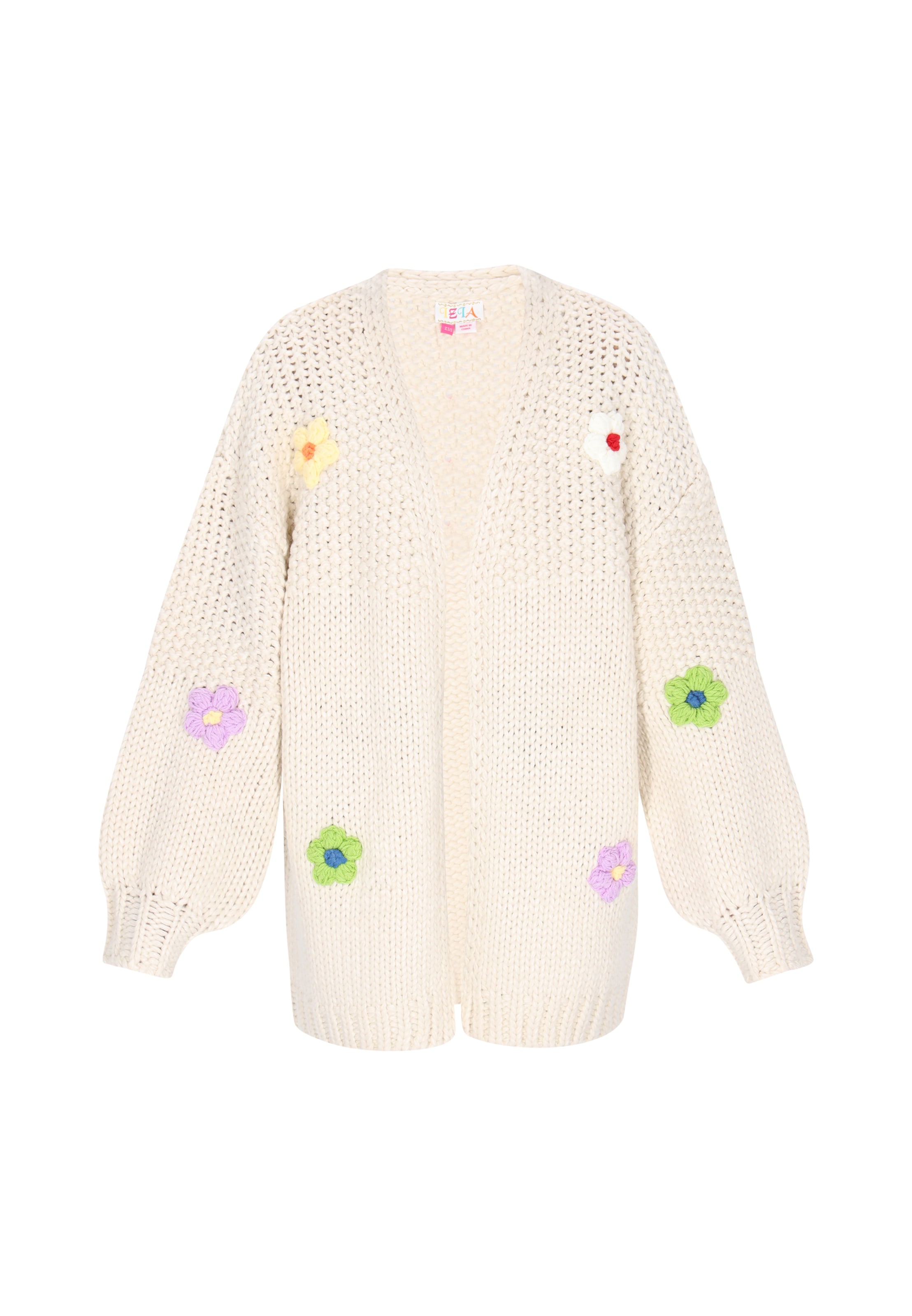 IZIA Oversize kardigán 'Fashion Look' - Biela: predná strana