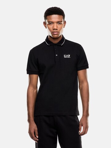 EA7 Emporio Armani T-shirt 'EA7 EMPORIO ARMANI JERSEY POLO SHIRT POLO' i svart: framsida