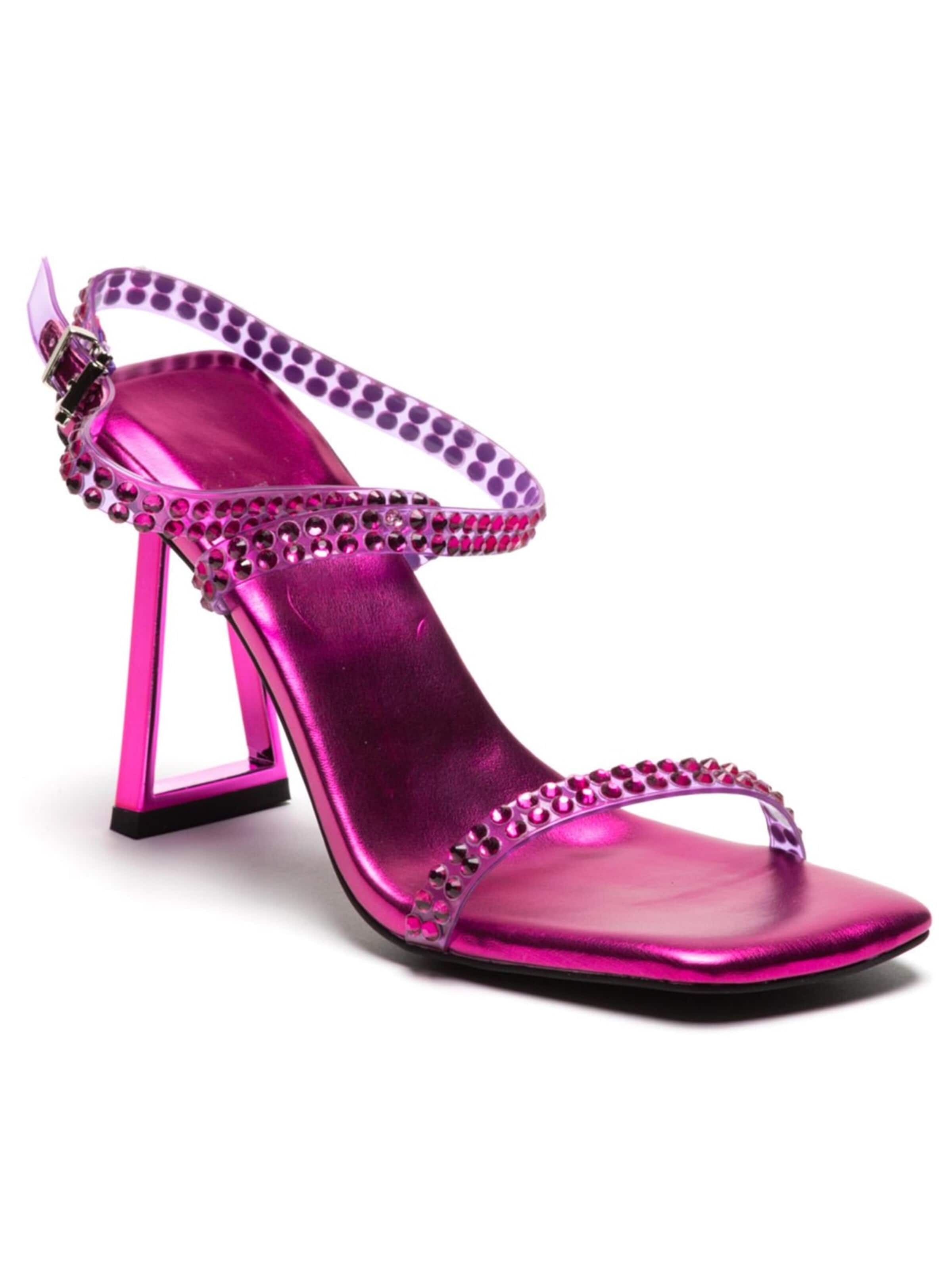 Jeffrey Campbell Sandaal 'W' Favored Fuchsia Sandals' in Lila: voorkant