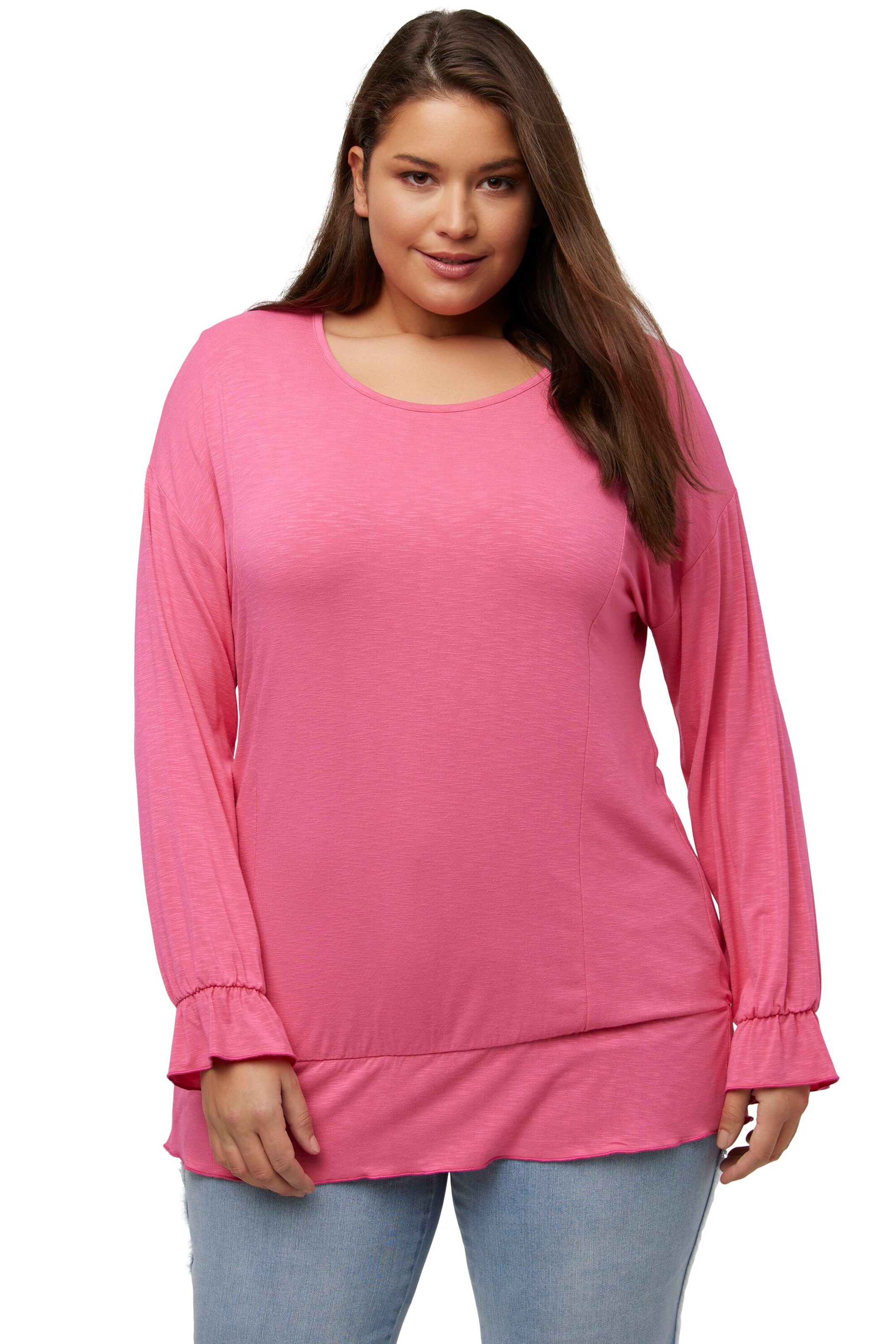 Ulla Popken Shirt in Roze: voorkant