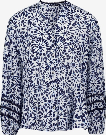 zero Bluse Print mit V-Ausschnitt in Blau: predná strana