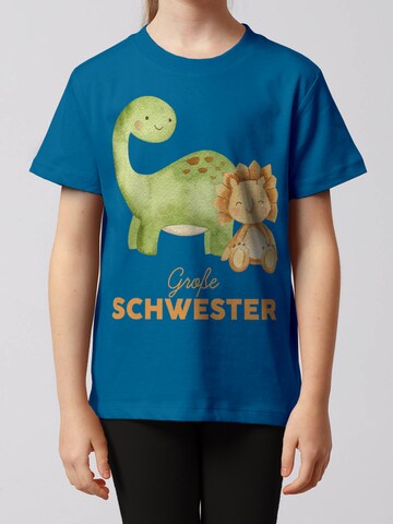 watabout.kids Shirt 'Dinosaurier 06 Große Schwester' in Blue: front