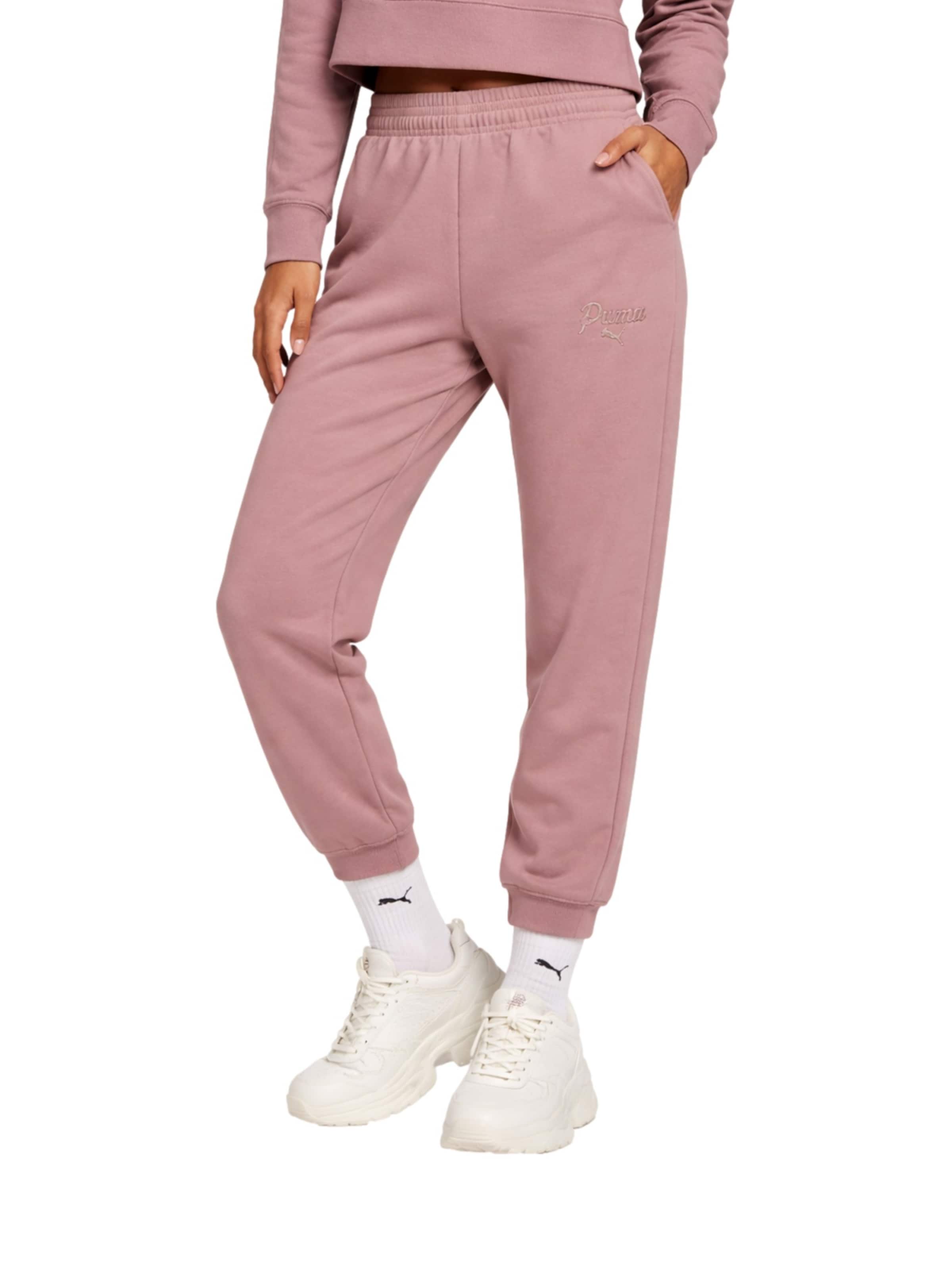 PUMA Regular Sports trousers 'ESS SCRIPT' in Brown
