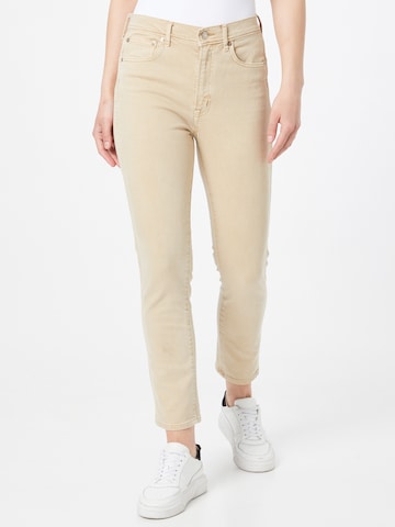 GAP Slimfit Jeans in Beige: voorkant