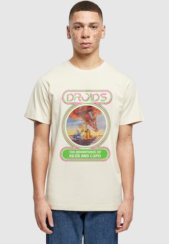 T-Shirt 'Star Wars Droids' Merchcode en beige : devant