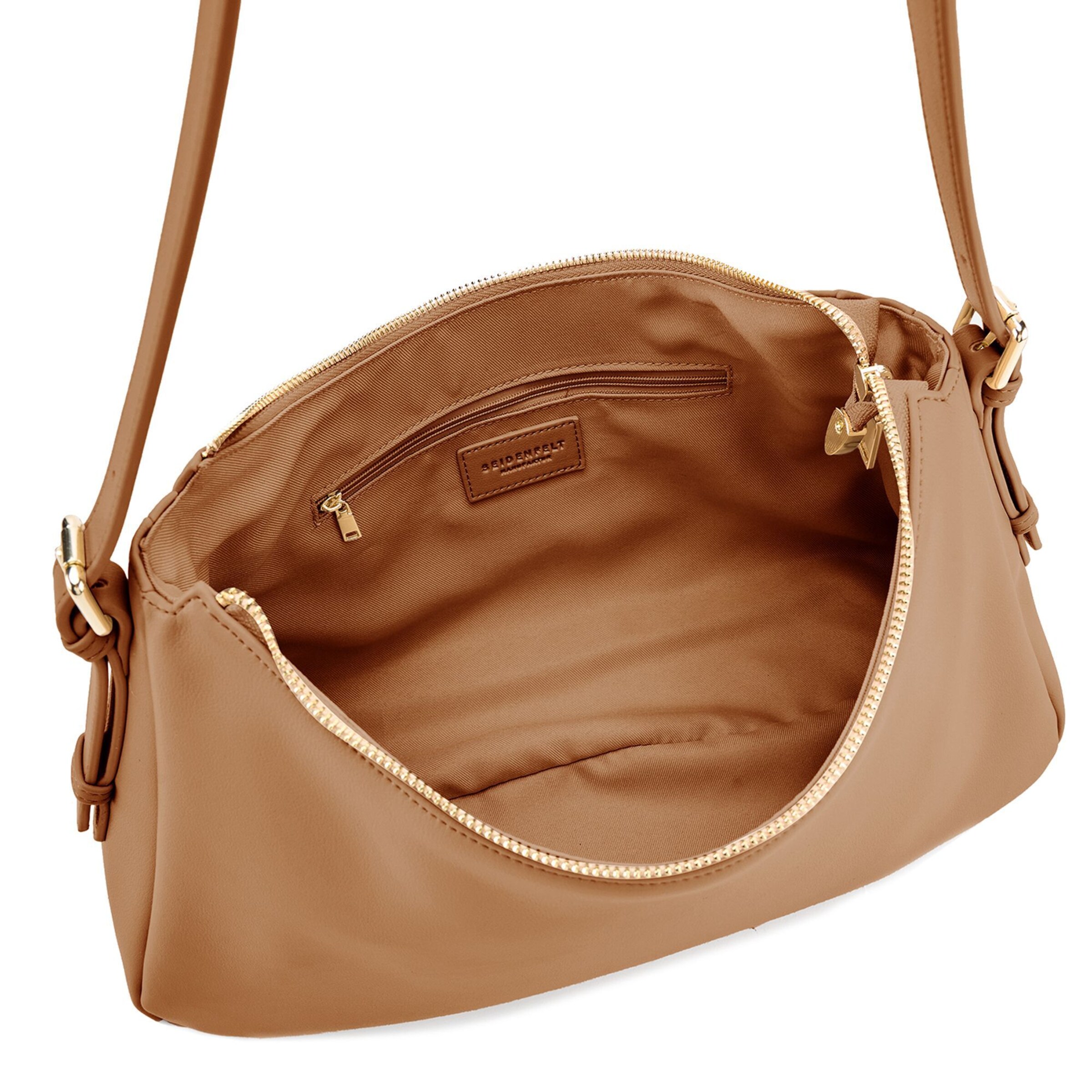 Seidenfelt Schultertasche 'Nelma' in Braun