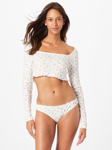 Nasty Gal - Pijama 'Pointelle' em branco: frente