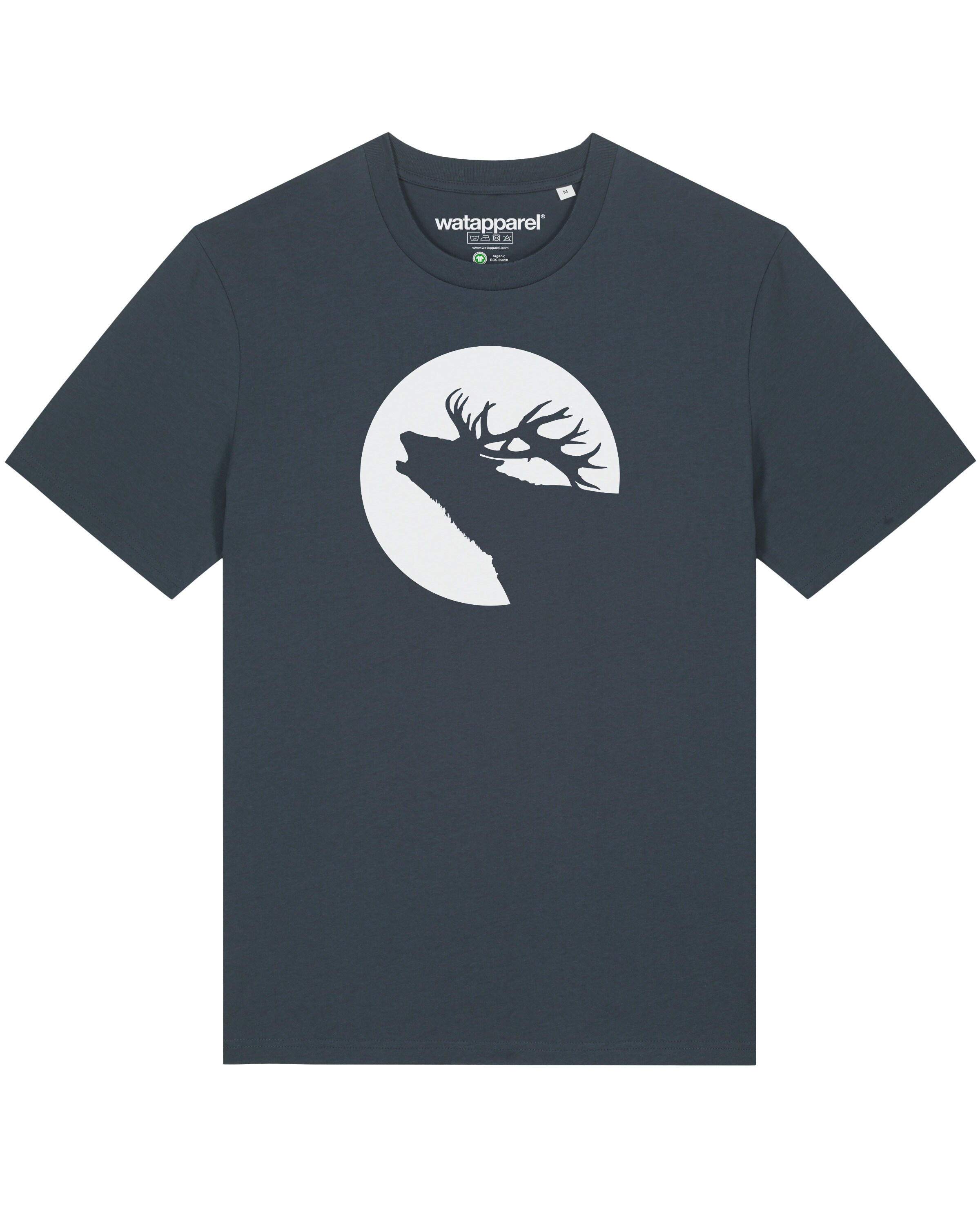T-Shirt 'Röhrender Hirsch' Watapparel en gris : devant