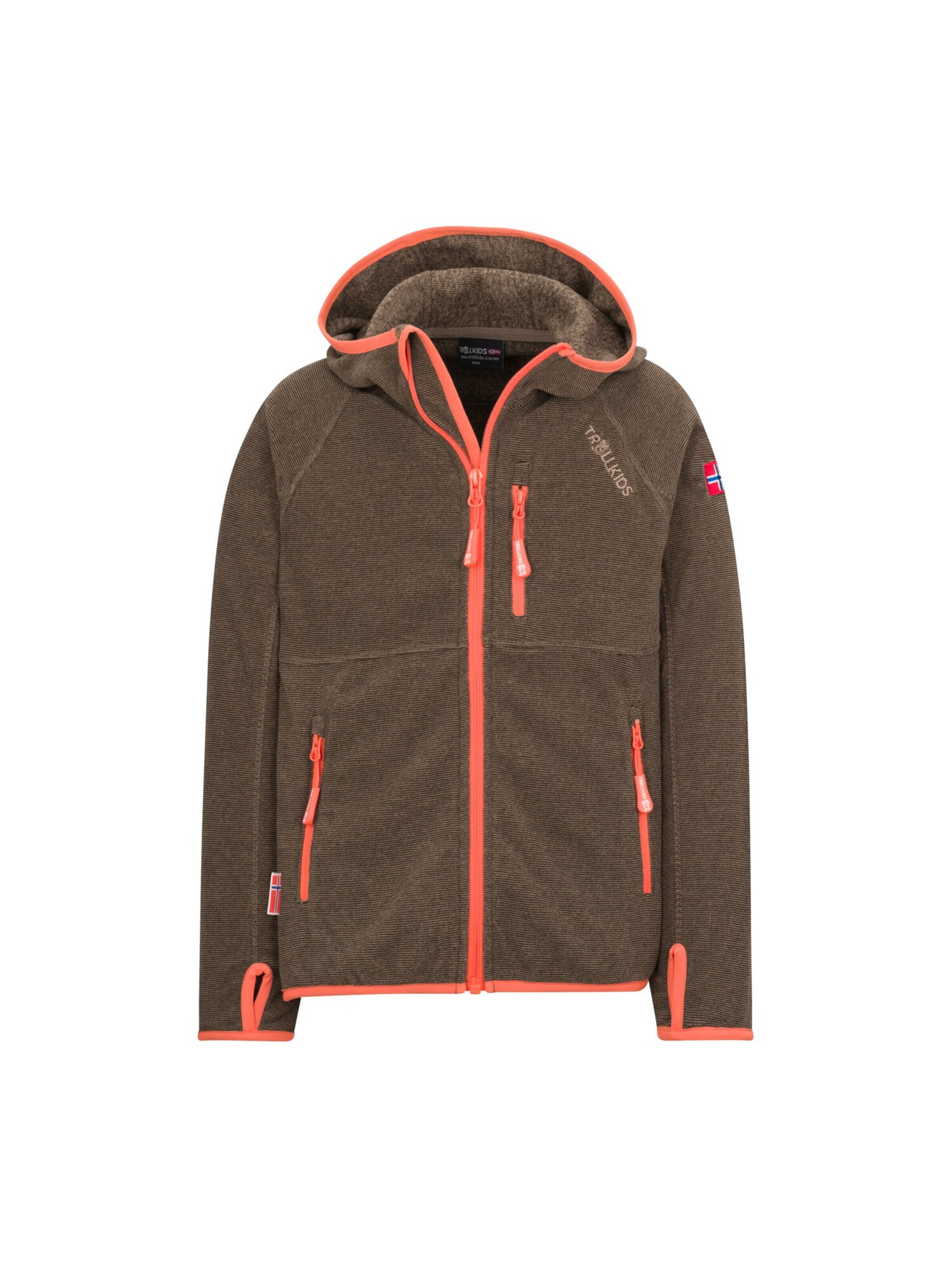 TROLLKIDS Fleece Jacket in Brown: front