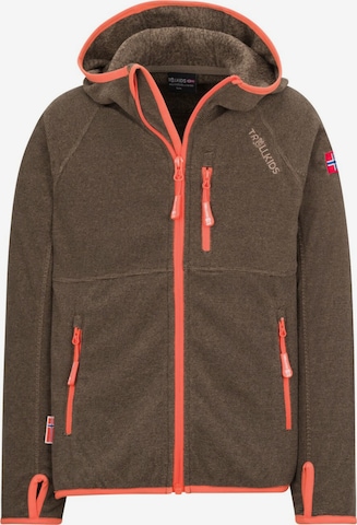 TROLLKIDS Fleece Jacket in Brown: front