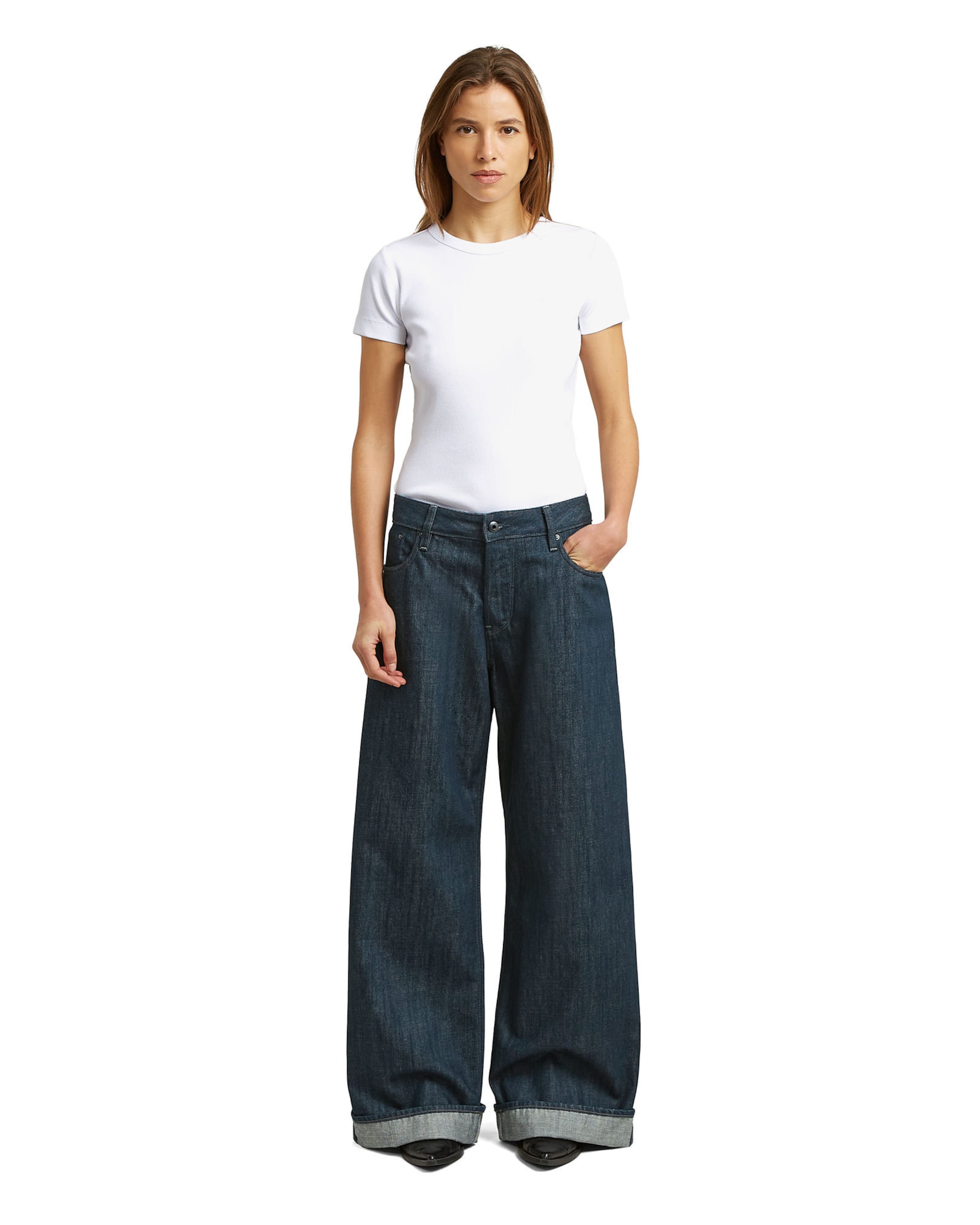 G-STAR Wide leg Jeans 'Roxx' in Blauw