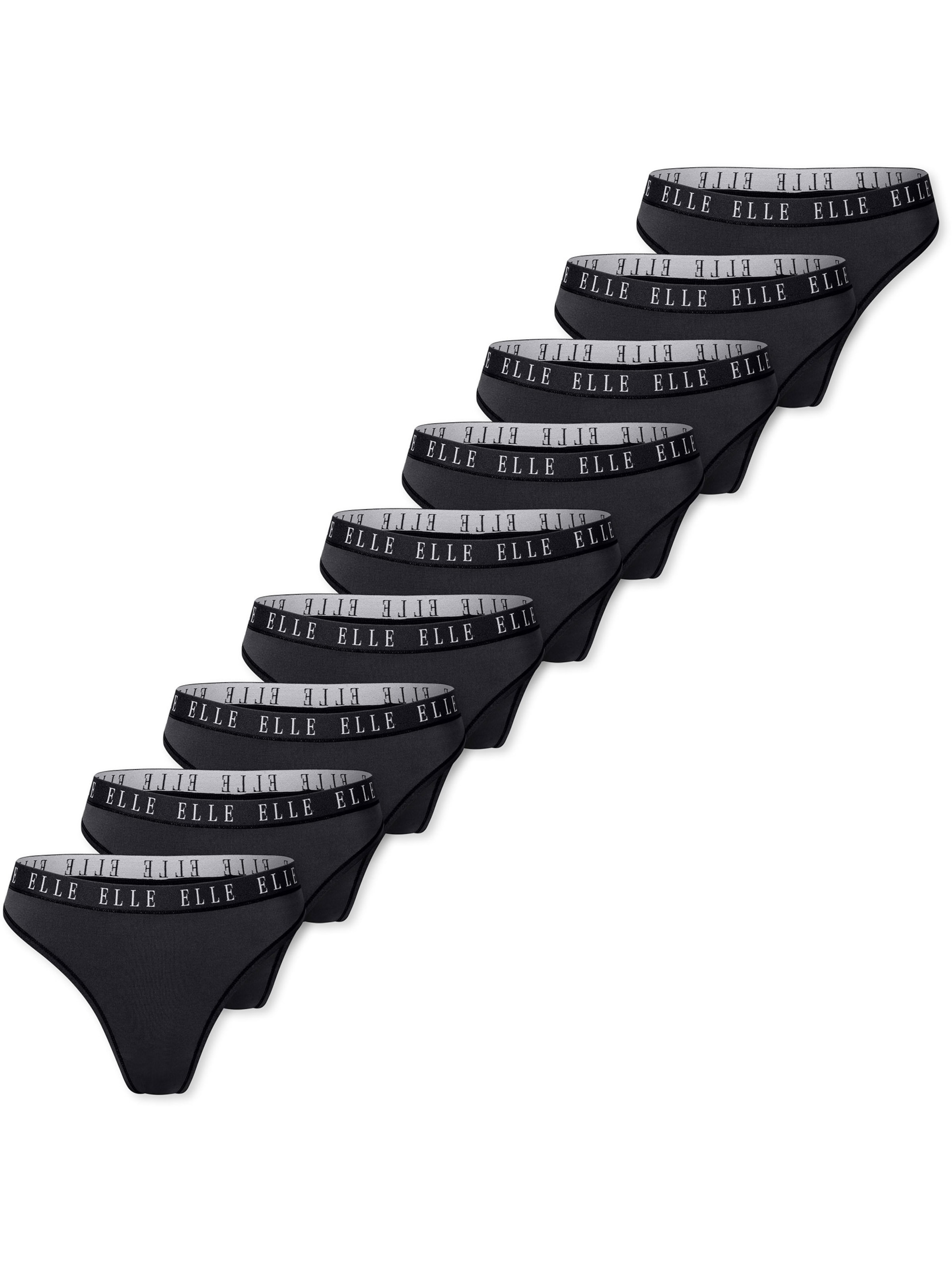 ELLE String ' Logo ' in Zwart: voorkant