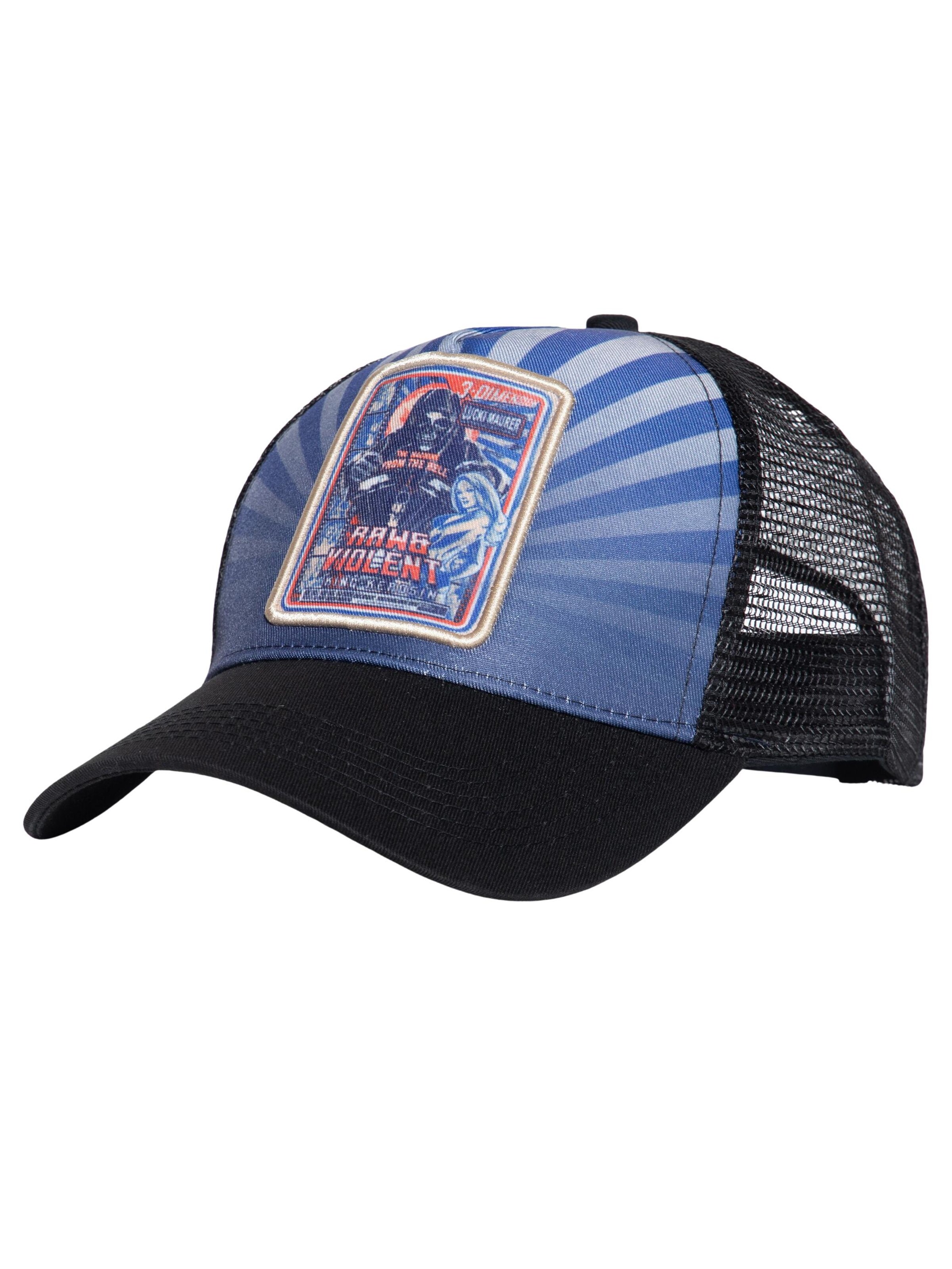King Kerosin Cap 'Raw & Violent' in Blau: Vorderseite