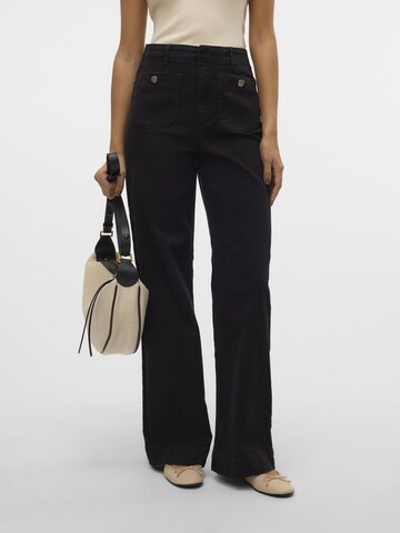 VERO MODA Wide Leg Jeans i sort: forside