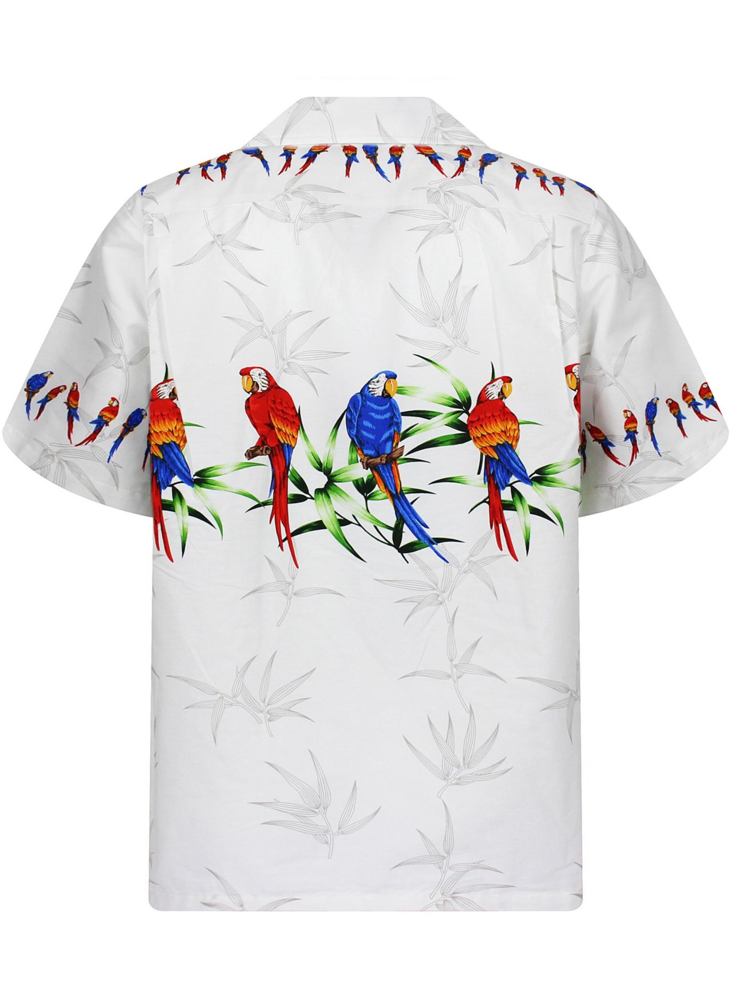 Pacific Legend Regular fit Button Up Shirt 'Papagei' in White