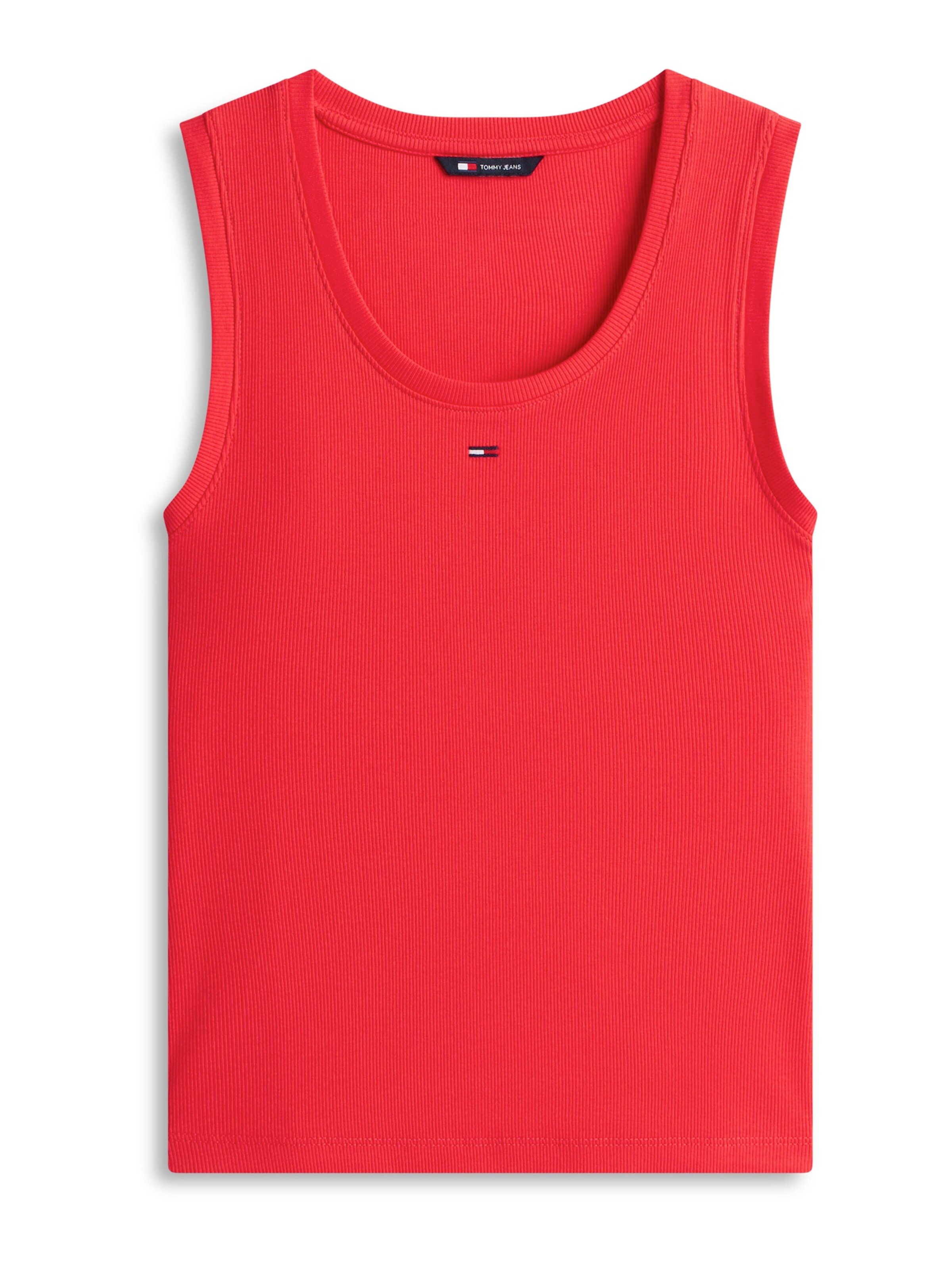 raudona Tommy Jeans Palaidinė be rankovių 'ESSENTIAL': priekis