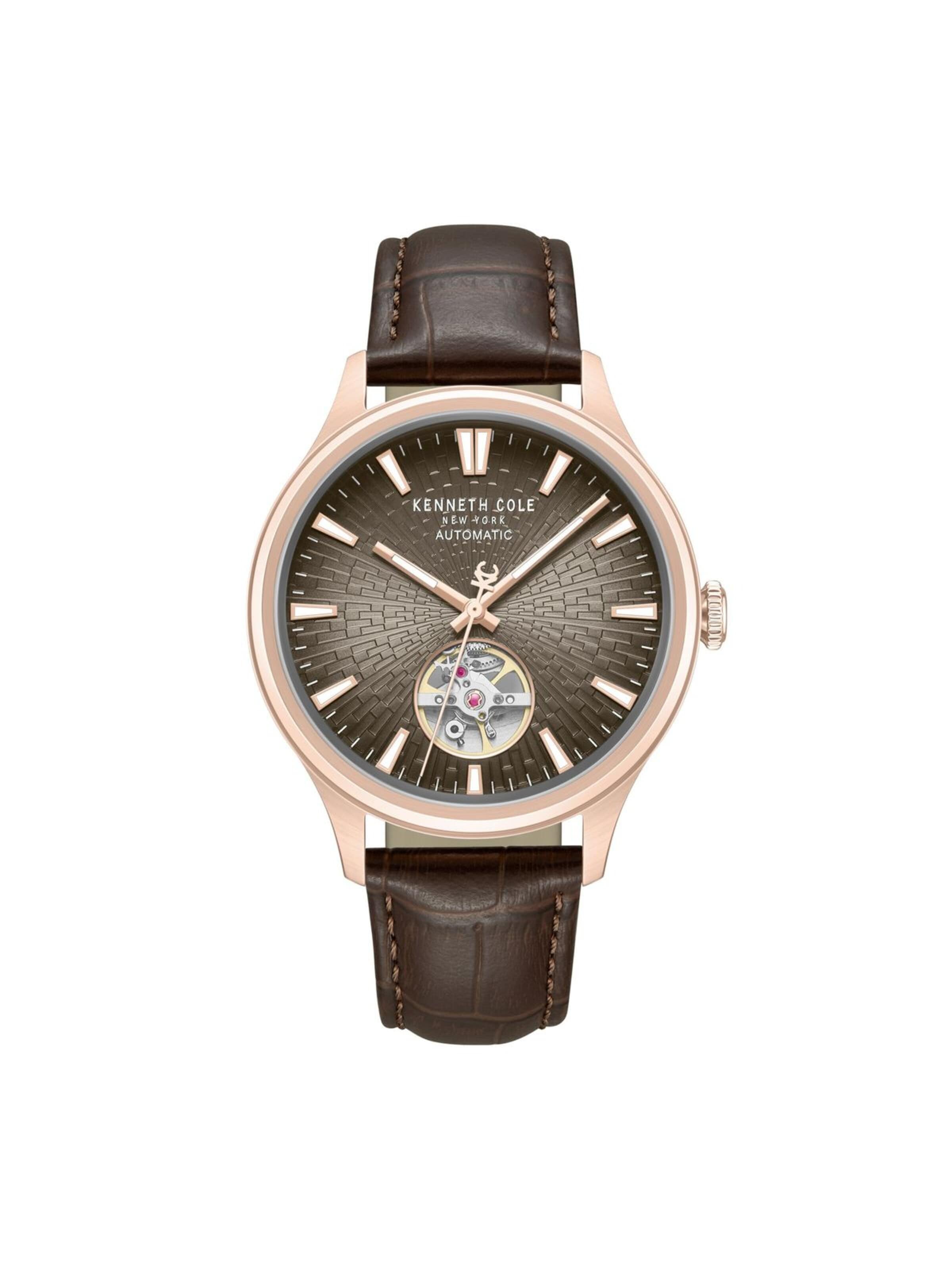 Kenneth Cole Analog Watch 'Newport' in Brown: front