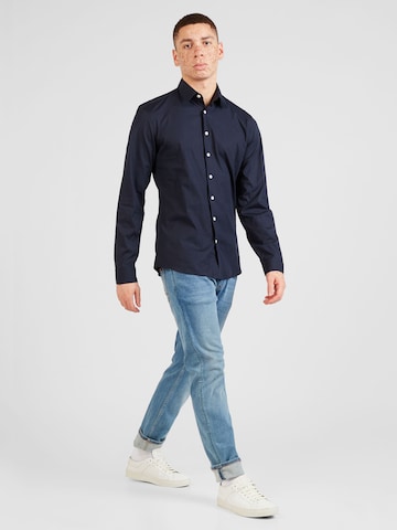 Coupe regular Chemise Lindbergh en bleu