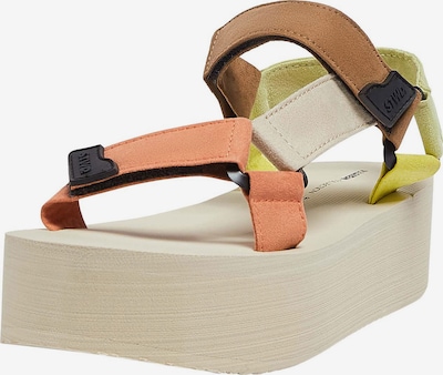 Pull&Bear Sandale in beige / braun / hellgrün / orange, Produktansicht