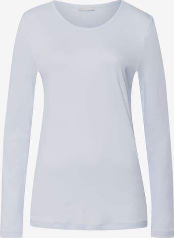 Hanro Pyjamaoberteil ' Loungy Nights ' in Blau: Vorderseite