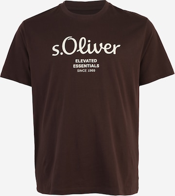 s.Oliver Men Big Sizes Shirt in Brown: front