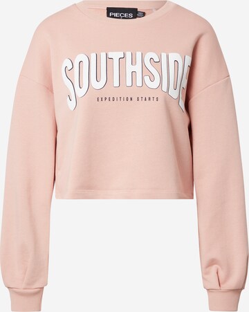 Sweat-shirt PIECES en rose : devant