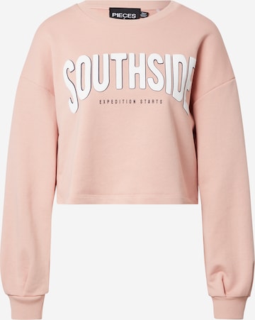 Sweat-shirt PIECES en rose : devant