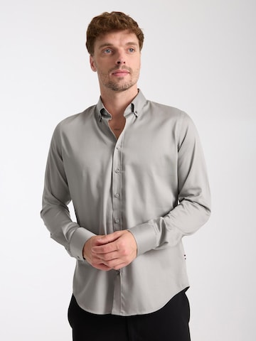 Slim fit Camicia business 'Leonardo' di 7Camicie in grigio
