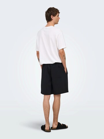 Only & Sons Loose fit Pleat-Front Pants 'ONSWill' in Black