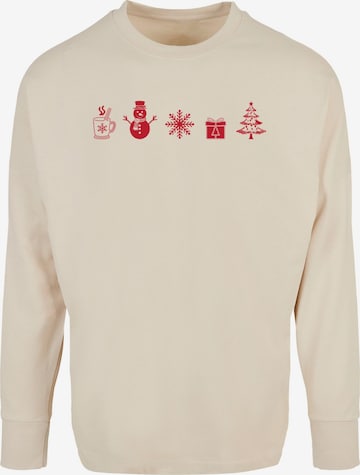 smėlio Merchcode Marškinėliai 'Christmas': priekis