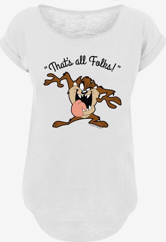 F4NT4STIC T-Shirt 'Looney Tunes Taz That's All Folks' in Weiß: predná strana