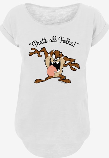 F4NT4STIC Shirt 'Looney Tunes Taz That's All Folks' in de kleur Beige / Bruin / Zwart / Wit gemêleerd, Productweergave