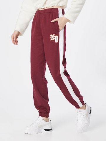 HOLLISTER Tapered Pants 'DARK ACADEMIA' in Red: front