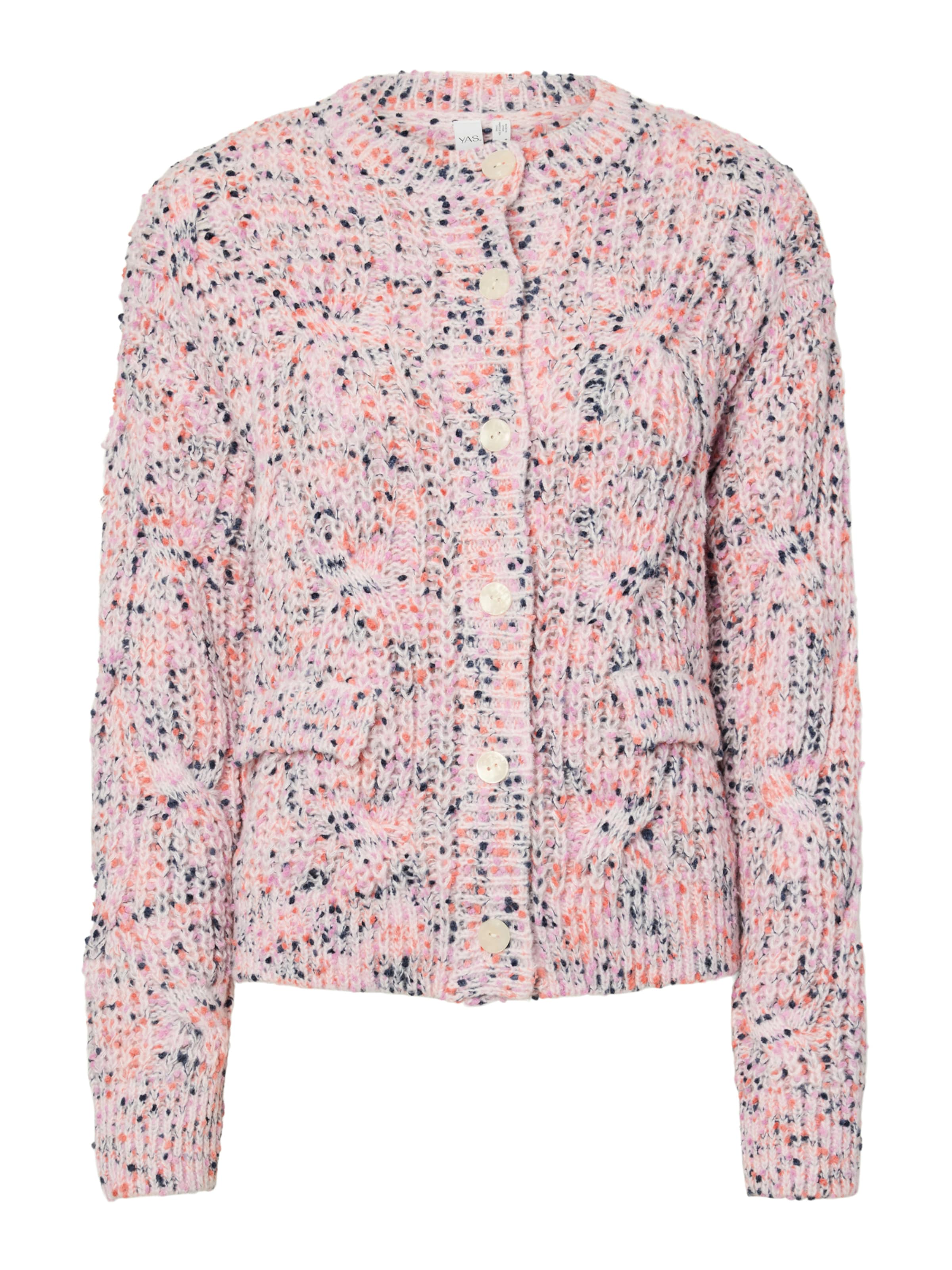 YAS Strickjacke 'YASCONFETTI' in Pink: Vorderseite