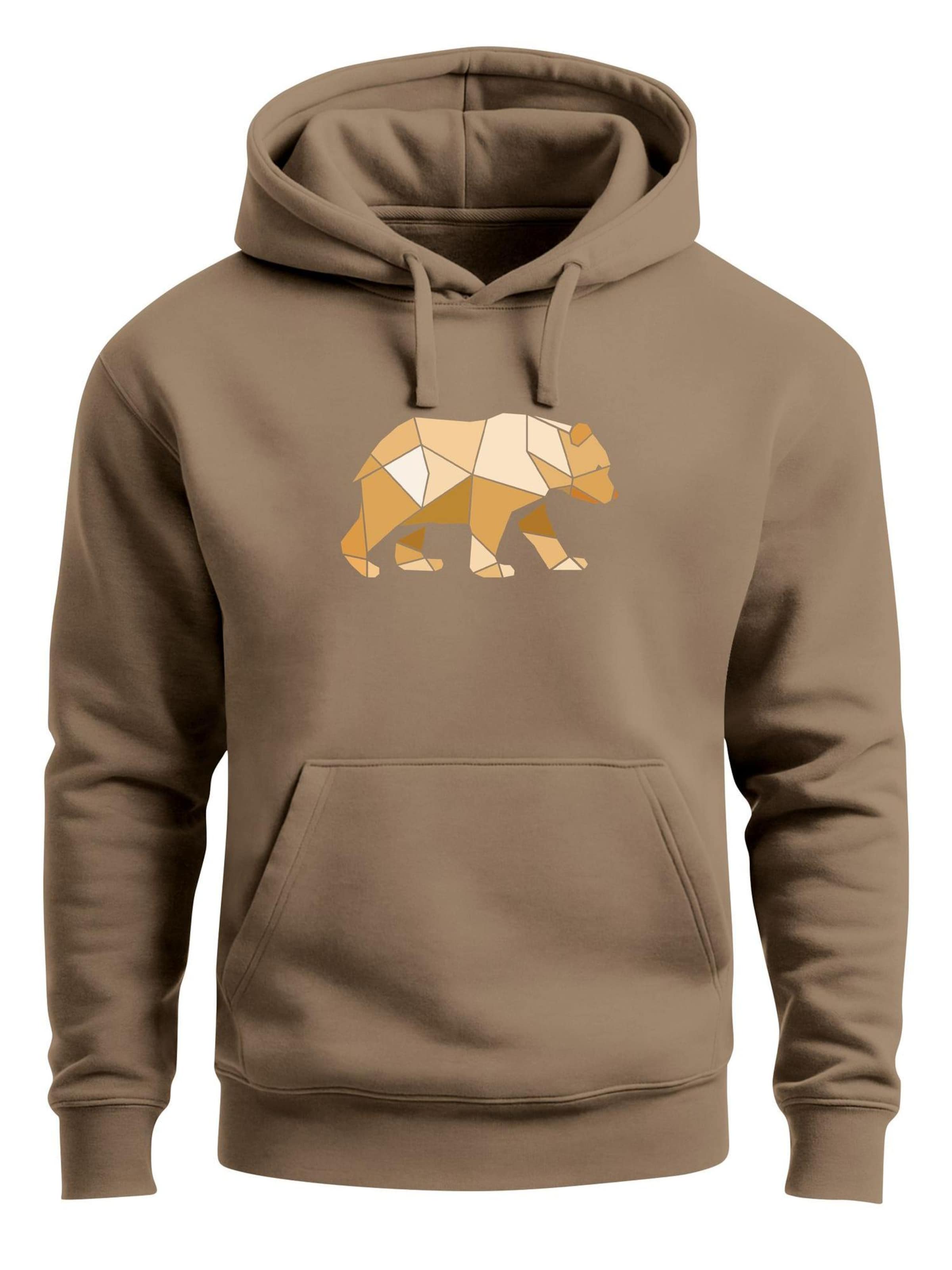 Neverless Sweatshirt 'Bär Polygon' in Brown: front