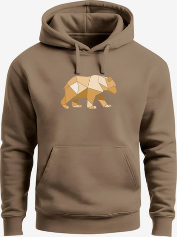 Neverless Sweatshirt 'Bär Polygon' in Brown: front