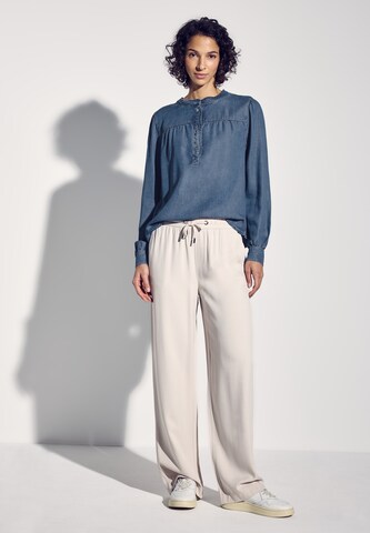 STREET ONE Jeansbluse mit Rüschen in Blau