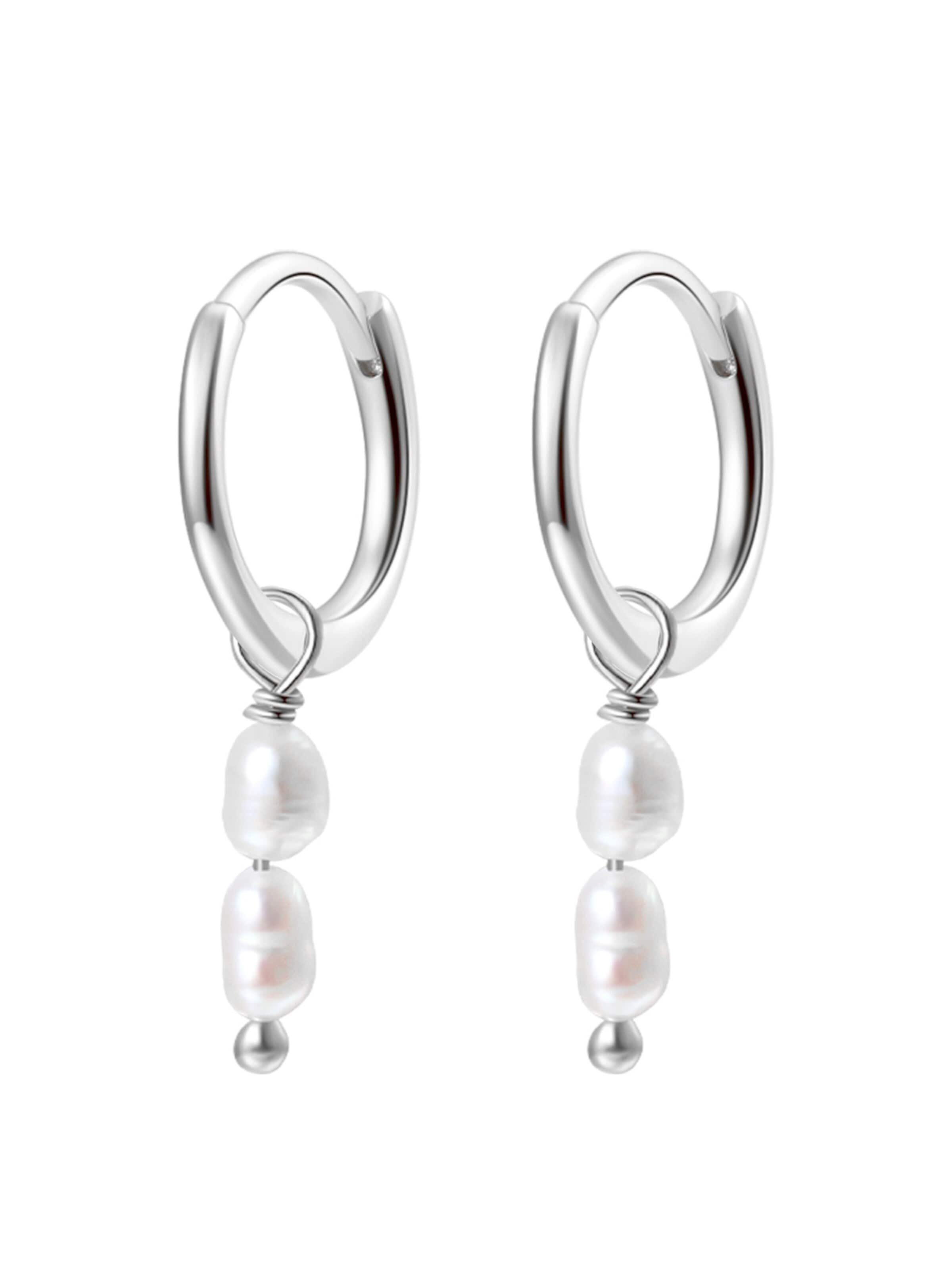 Hey Happiness Ohrringe 'Double Pearl'‌‌ in Silber