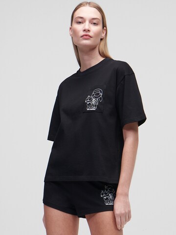 Karl Lagerfeld - Pijama 'Ikonik 2.0' em preto: frente