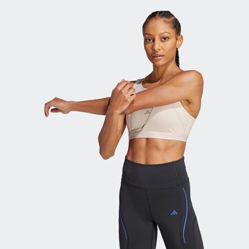 ADIDAS PERFORMANCE Bustier Sport-BH 'Powerimpact Luxe Medium-Support' in Beige: predná strana