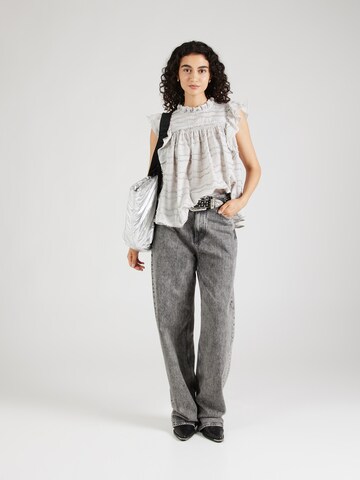 co'couture Blouse 'Waveding' in Grey