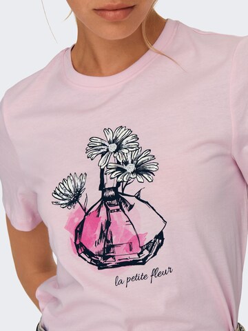 Tricou 'KITA' de la ONLY pe roz