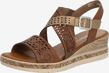 REMONTE Strap Sandals in Brown: front