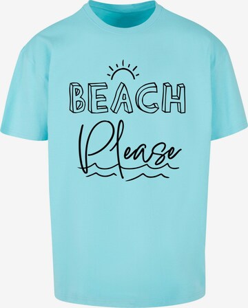 Merchcode T-Shirt 'Beach Please' in Blau: predná strana