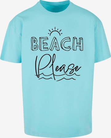 T-Shirt 'Beach Please' Merchcode en bleu : devant