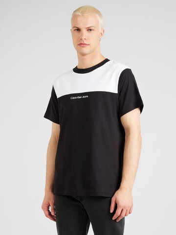 Tricou de la Calvin Klein Jeans pe negru: față