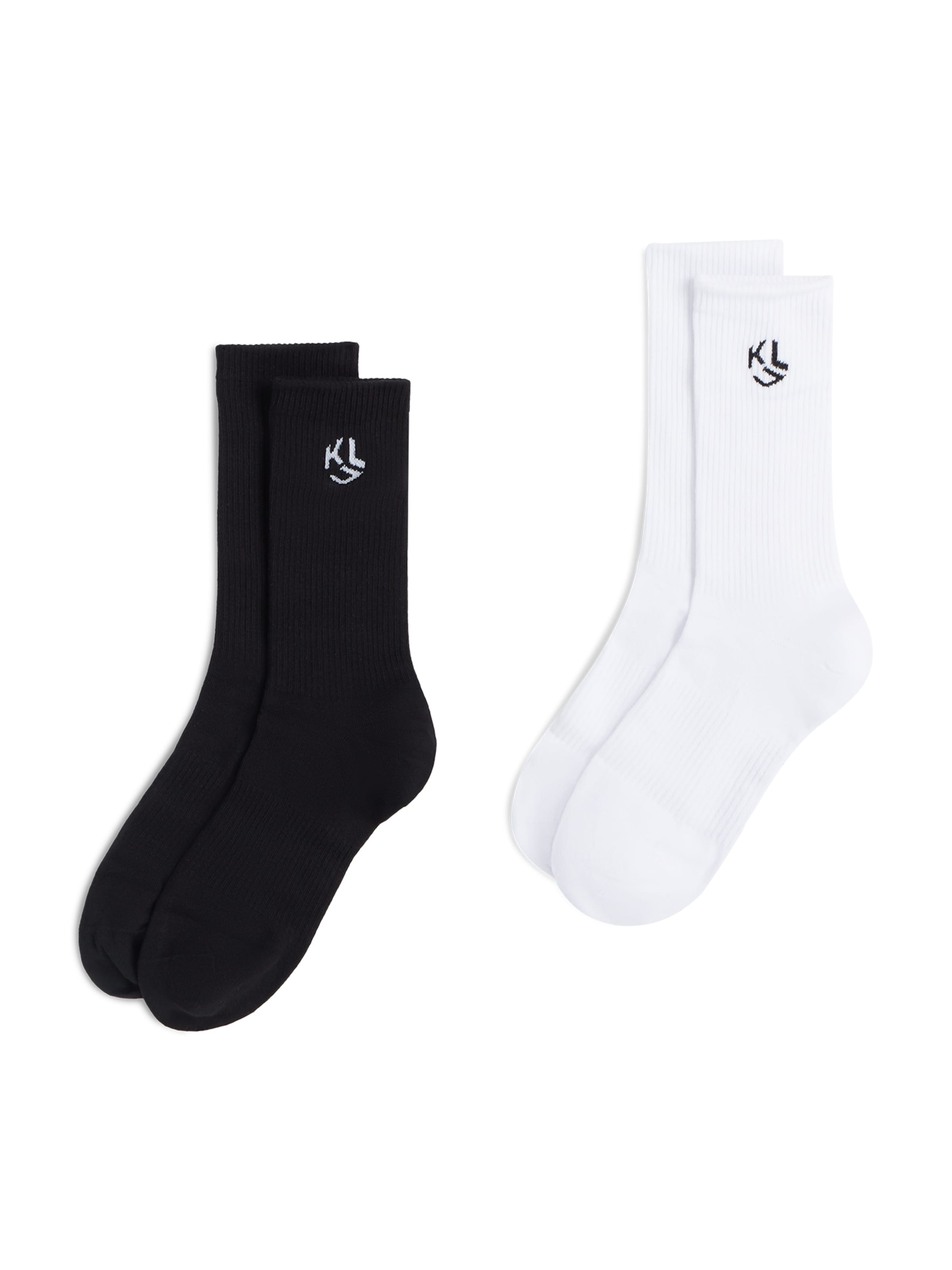KARL LAGERFELD JEANS Sokid ' Monogram-Socken in mittlerer Länge - 2er-Packung ', värv valge: eest vaates