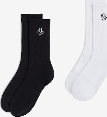 balta KARL LAGERFELD JEANS Kojinės ' Monogram-Socken in mittlerer Länge - 2er-Packung ': priekis
