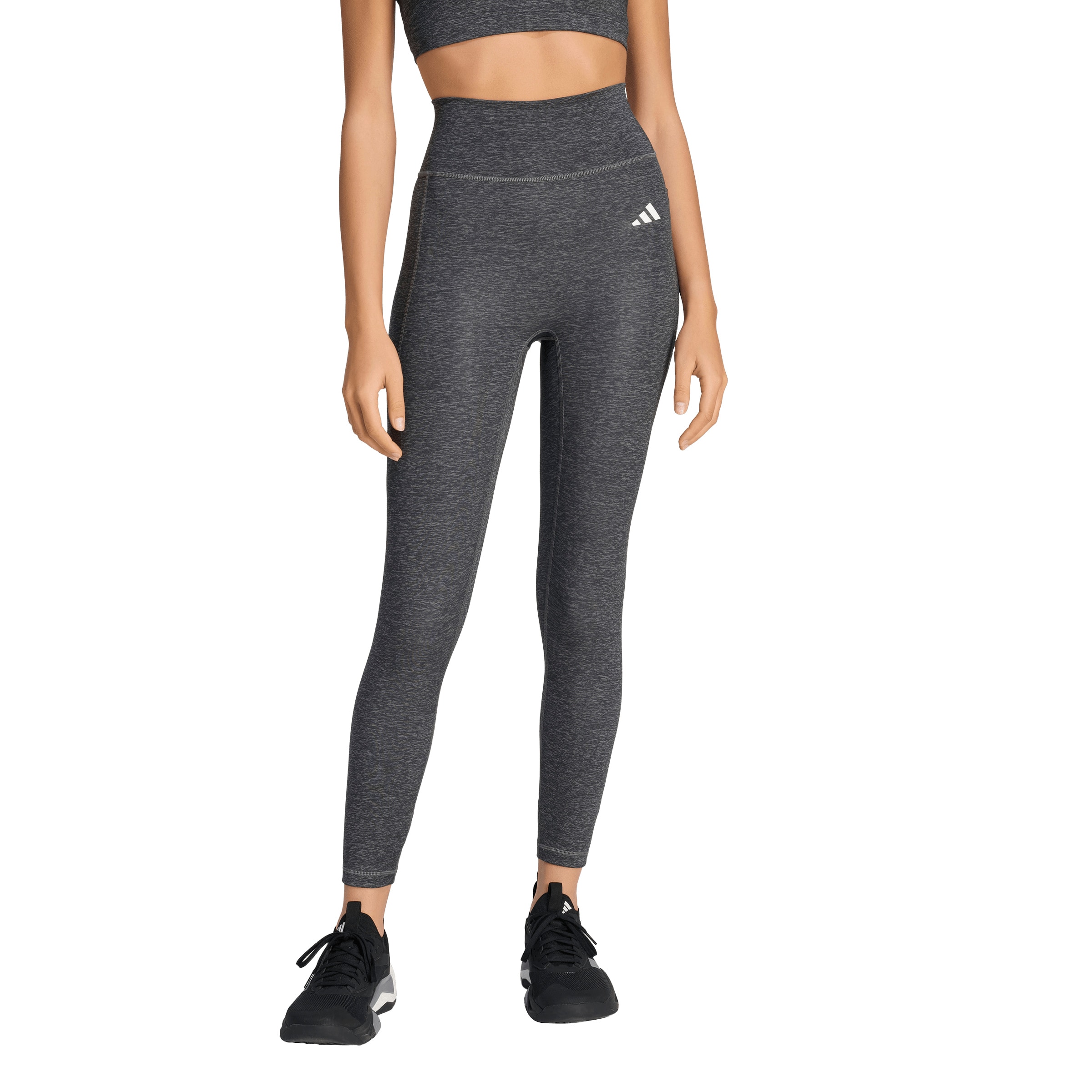 ADIDAS PERFORMANCE Skinny Παντελόνι φόρμας 'Optime Essentials' σε γκρι: μπροστά