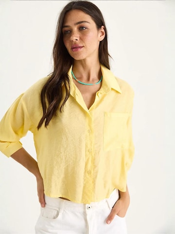 Bianco Lucci Bluse in Gelb: Vorderseite